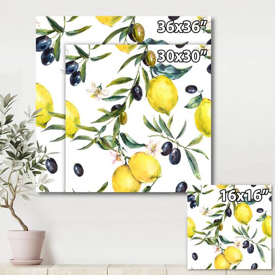 Designart - Lemon and Olive Branches II